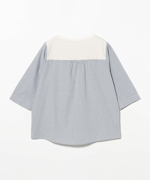 BEAMS HEART(ビームスハート)の「ワッフル × ストライプ プルオーバー(Tシャツ/カットソー・レディース・ライトグレー/オフホワイト/ブルー・FREE)」の14枚目の写真