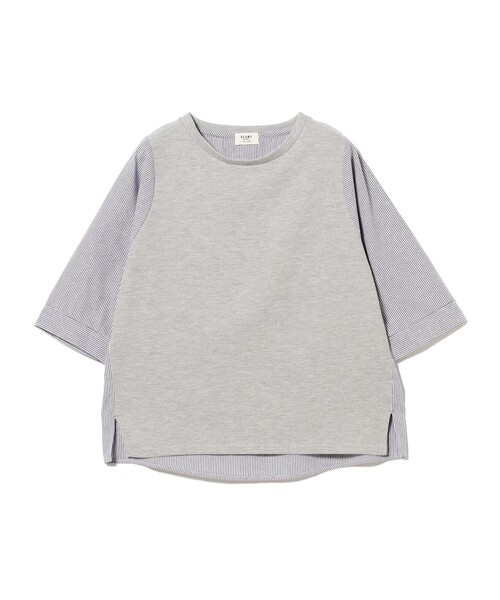 BEAMS HEART(ビームスハート)の「ワッフル × ストライプ プルオーバー(Tシャツ/カットソー・レディース・ライトグレー/オフホワイト/ブルー・FREE)」の16枚目の写真