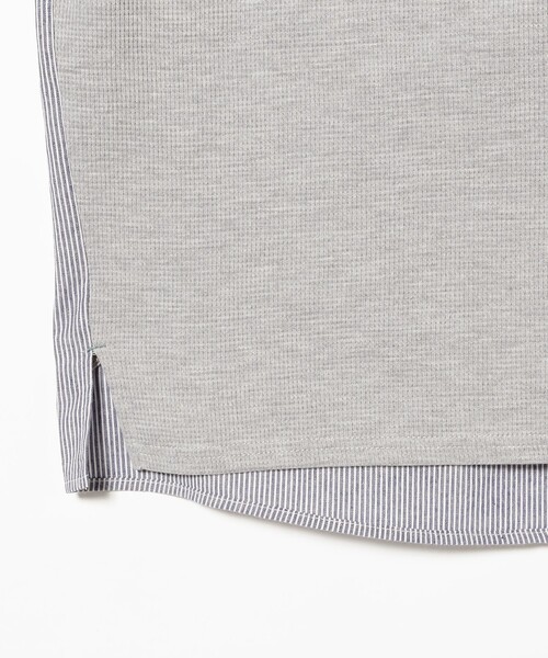 BEAMS HEART(ビームスハート)の「ワッフル × ストライプ プルオーバー(Tシャツ/カットソー・レディース・ライトグレー/オフホワイト/ブルー・FREE)」の19枚目の写真