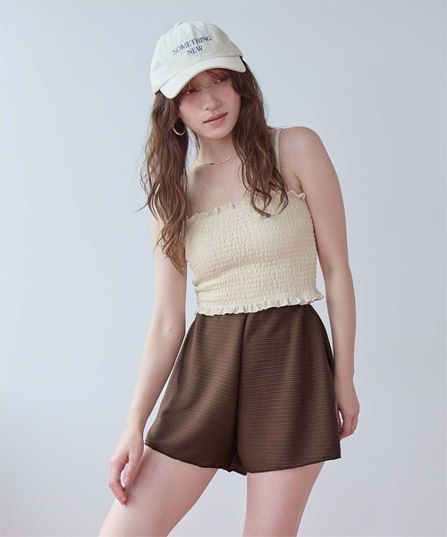 SEA DRESS(シードレス)の「4点セット/長袖トップス付シャーリングビキニ×ショートパンツ/水着(水着・レディース・アイボリー/ブラック系その他/オレンジ/ドット/ブラック/ブラウン・XL/L/M/S)」の21枚目の写真