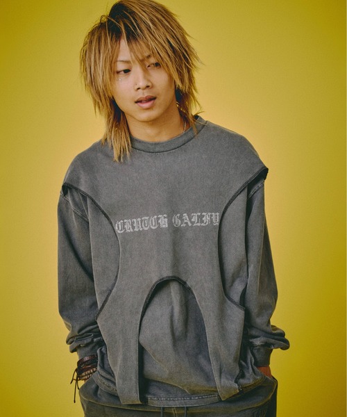 GALFY（ガルフィー）の「『GALFY/ガルフィー』穴の向こうにわんちゃんロンTee【Z】（Tシャツ/カットソー・レディース・ブラック・M/L/XL）」の4枚目の写真