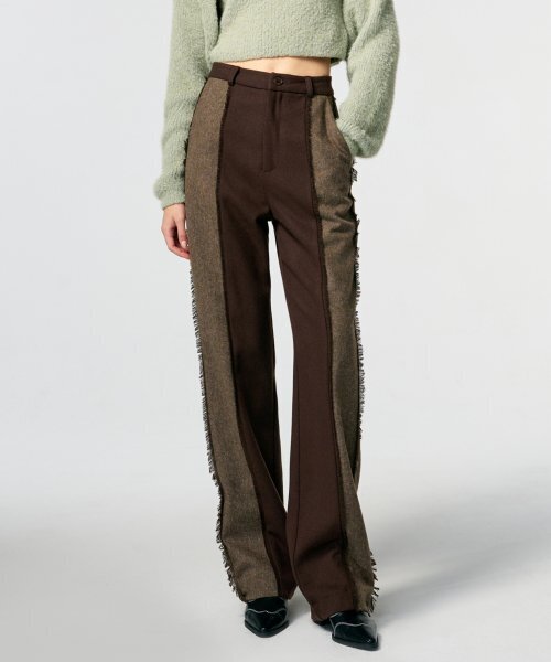 ETMON(エトモン)の「Color Block Fringe Pants Brown(その他パンツ・レディース・その他・SMALL/MEDIUM)」の1枚目の写真