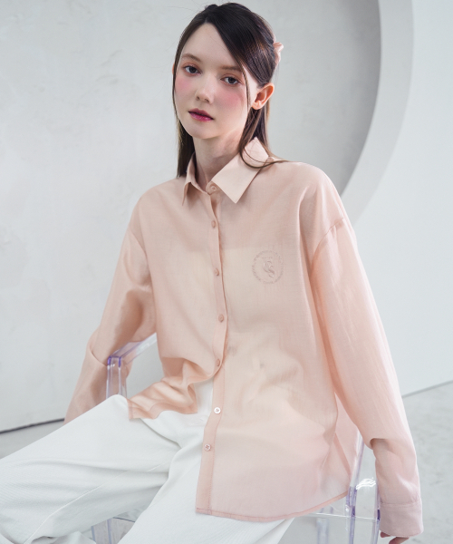 Vivacious（ビバシャス）の「Eclat See-Through Classic Shirt - 9COL（シャツ/ブラウス・レディース・パープル/ネイビー/ライトブルー/ブラック/アイボリー/ブルー/イエロー/ピンク/ミント・FREE）」の10枚目の写真