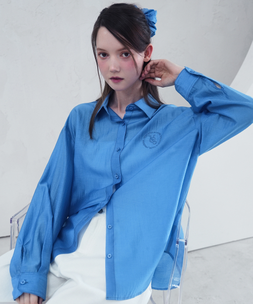 Vivacious（ビバシャス）の「Eclat See-Through Classic Shirt - 9COL（シャツ/ブラウス・レディース・パープル/ネイビー/ライトブルー/ブラック/アイボリー/ブルー/イエロー/ピンク/ミント・FREE）」の12枚目の写真