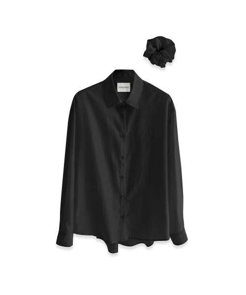 Vivacious（ビバシャス）の「Eclat See-Through Classic Shirt - 9COL（シャツ/ブラウス・レディース・パープル/ネイビー/ライトブルー/ブラック/アイボリー/ブルー/イエロー/ピンク/ミント・FREE）」の21枚目の写真