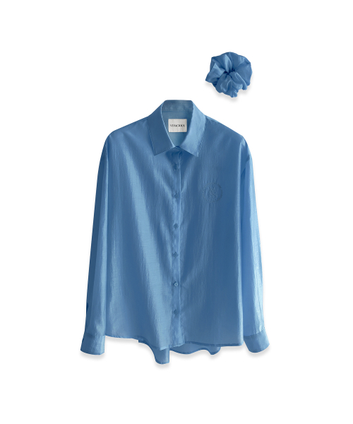 Vivacious（ビバシャス）の「Eclat See-Through Classic Shirt - 9COL（シャツ/ブラウス・レディース・パープル/ネイビー/ライトブルー/ブラック/アイボリー/ブルー/イエロー/ピンク/ミント・FREE）」の22枚目の写真