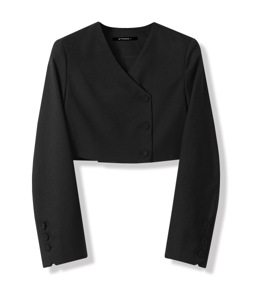 Vivacious(ビバシャス)の「Y-neck Crop Jacket - 3COL(テーラードジャケット・レディース・ベージュ/チャコール/ブラック・SMALL/MEDIUM)」の12枚目の写真