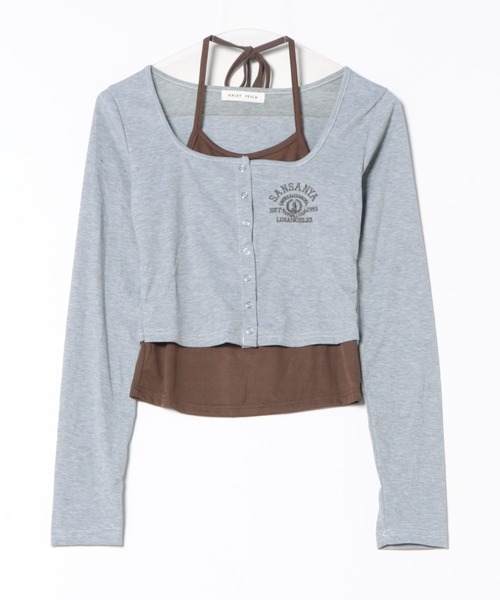 HALEY PESCA（ヘーリーペスカ）の「HALEY PESCA/レイヤード風デザイン　バイカラーカーディガントップス（Tシャツ/カットソー・レディース・ダークグレー/ライトグレー・MEDIUM/SMALL）」の18枚目の写真