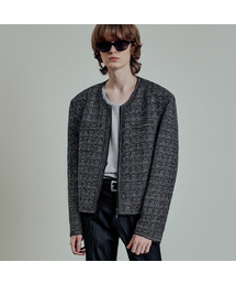 LMOOD（エルムード）の「Metal Trimmed Tweed Jacket Black（MA-1・メンズ）」