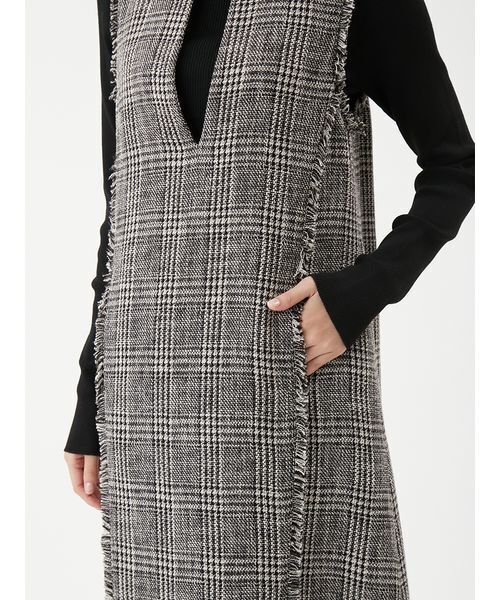 セール】【セットアイテム】リブニットセットレイヤードツイード