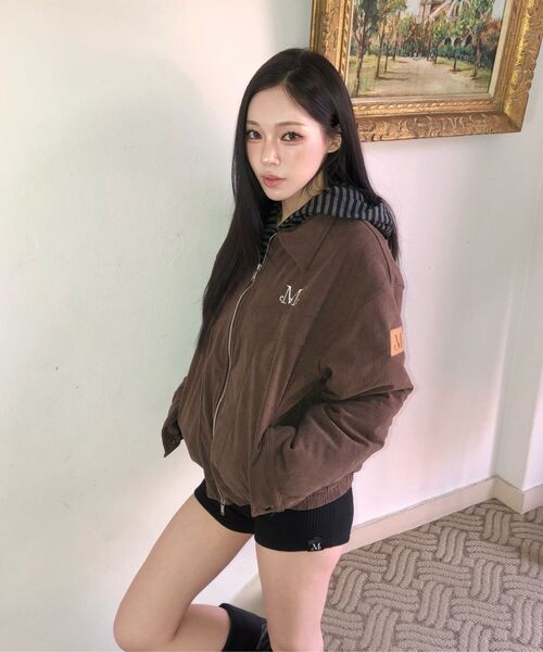 MUCENT(ムセント)の「ロキン コーデュロイブルゾン キルティングジャケット (成人男女共用)(その他アウター・レディース・ブラウン/ブラック・FREE)」の13枚目の写真