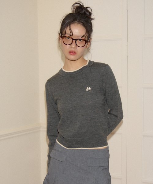SALON DE YOHN（サロンドヨーン）の「Logo Basic Knit_ Gray（ニット/セーター・レディース・その他・FREE）」の2枚目の写真