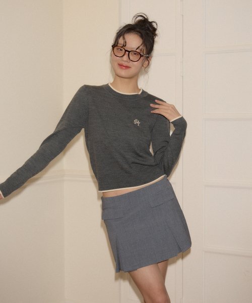 SALON DE YOHN（サロンドヨーン）の「Logo Basic Knit_ Gray（ニット/セーター・レディース・その他・FREE）」の3枚目の写真