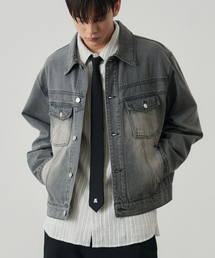 ALYSS（アリス）の「オブリークブラッシュドウォッシングデニムジャケット[ヴィンテージグレー]（デニムジャケット）」