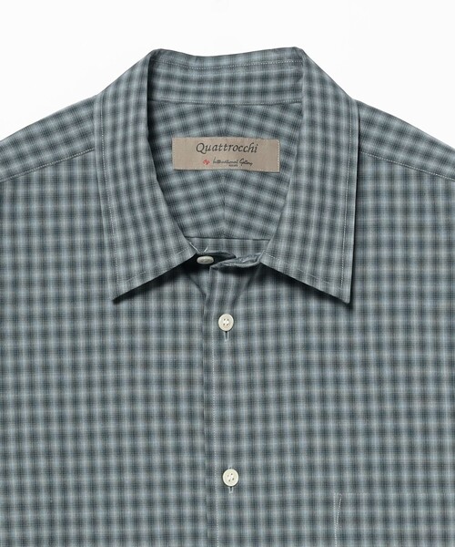 QUATTROCCHI(クアトロッキ)の「QUATTROCCHI / オンブレチェック シグネチャー シャツ(シャツ/ブラウス・メンズ・サックスブルー・MEDIUM)」の2枚目の写真