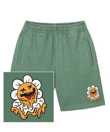 メルティングデイジーロゴ スウェットハーフパンツ - ピグメントグリーン