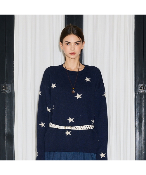 LARTIGENT(ラーティゼン)の「L19 STAR KNIT(NAVY)(ニット/セーター・レディース・その他・FREE)」の1枚目の写真