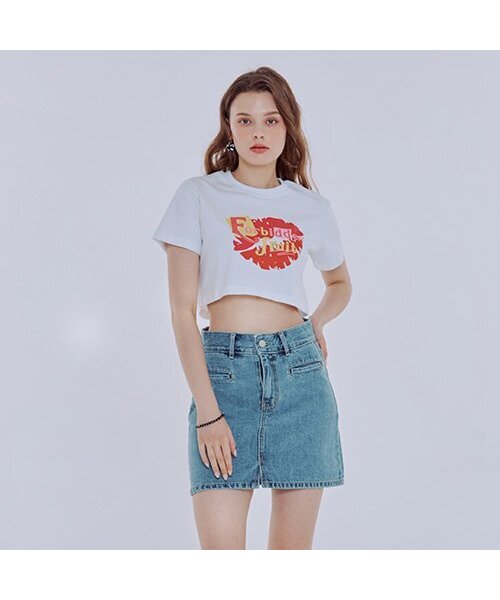 DYSFUNCT(ディスファンクト)の「LIPS CROP T-SHIRT (WHITE)(Tシャツ/カットソー・レディース・その他・SMALL/MEDIUM)」の1枚目の写真