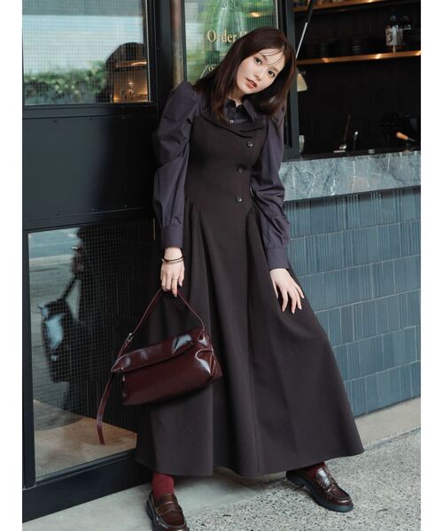 久間田琳加コラボ】シャツベアドッキングワンピース（ワンピース