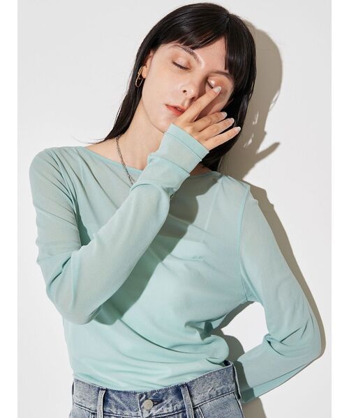 ELENDEEK（エレンディーク）の「SKIN CS（Tシャツ/カットソー・レディース・アイボリー/ブラック/ミント・FREE）」の3枚目の写真