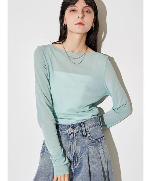 ELENDEEK（エレンディーク）の「SKIN CS（Tシャツ/カットソー・レディース・アイボリー/ブラック/ミント・FREE）」の5枚目の写真