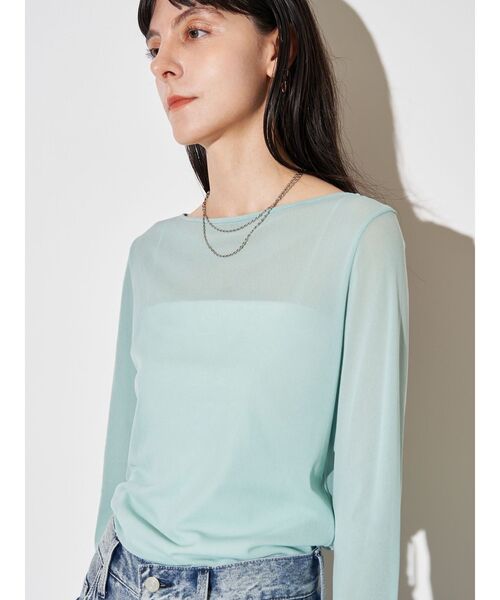 ELENDEEK（エレンディーク）の「SKIN CS（Tシャツ/カットソー・レディース・アイボリー/ブラック/ミント・FREE）」の6枚目の写真