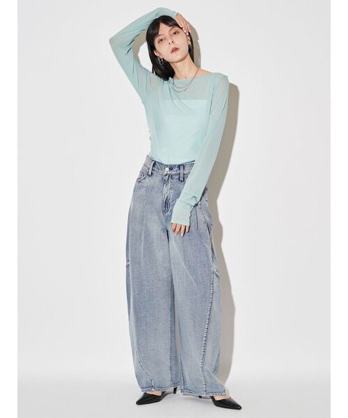 ELENDEEK（エレンディーク）の「SKIN CS（Tシャツ/カットソー・レディース・アイボリー/ブラック/ミント・FREE）」の9枚目の写真