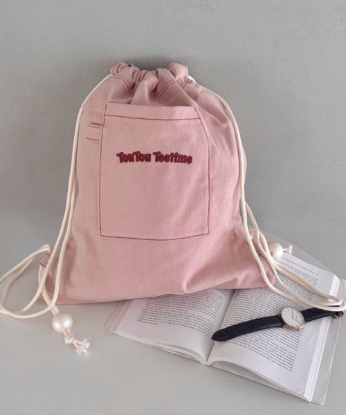 SOLLON.(ソルロン)の「ロゴ刺繍カジュアルナップサック(バックパック/リュック・レディース・ピンク/ネイビー/ライトブルー・FREE)」の10枚目の写真