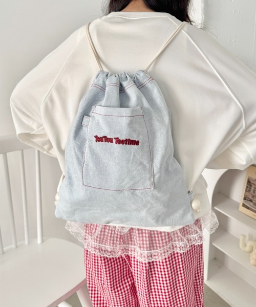 SOLLON.(ソルロン)の「ロゴ刺繍カジュアルナップサック(バックパック/リュック・レディース・ピンク/ネイビー/ライトブルー・FREE)」の16枚目の写真