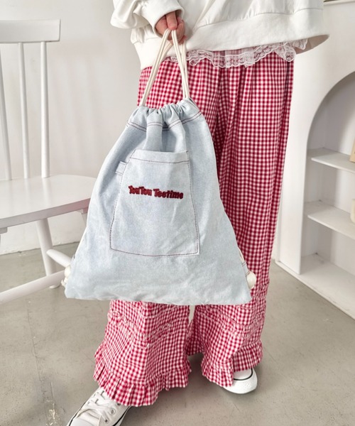 SOLLON.(ソルロン)の「ロゴ刺繍カジュアルナップサック(バックパック/リュック・レディース・ピンク/ネイビー/ライトブルー・FREE)」の19枚目の写真