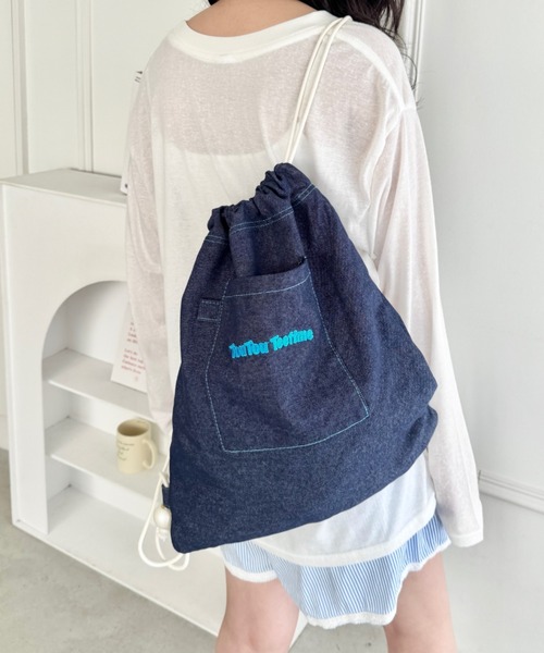 SOLLON.(ソルロン)の「ロゴ刺繍カジュアルナップサック(バックパック/リュック・レディース・ピンク/ネイビー/ライトブルー・FREE)」の12枚目の写真