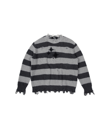 VINTAGE STRIPED WOOL KNIT [GREY]