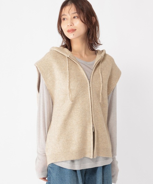 studio CLIP（スタディオクリップ）の「ZIPフーディニットベスト（ベスト・レディース・ライトベージュ/チャコール・FREE）」の17枚目の写真