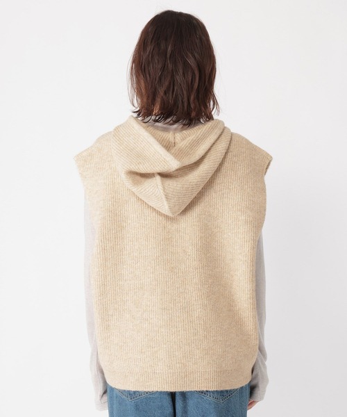 studio CLIP（スタディオクリップ）の「ZIPフーディニットベスト（ベスト・レディース・ライトベージュ/チャコール・FREE）」の5枚目の写真