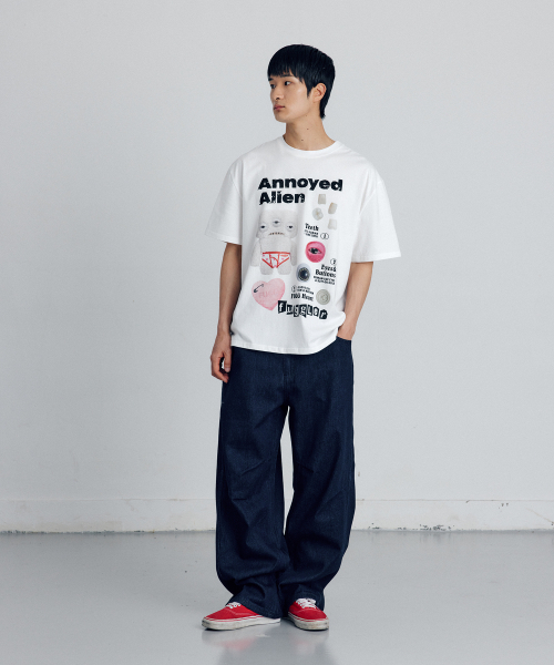 FUGGLER(パグラー)の「パーグラーエイリアンコラージュTシャツ(ホワイト)(Tシャツ/カットソー・メンズ・その他・LARGE/X-LARGE)」の4枚目の写真