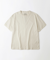 HENLEY NECK HALF SLEEVE TEE_OFF WHITE