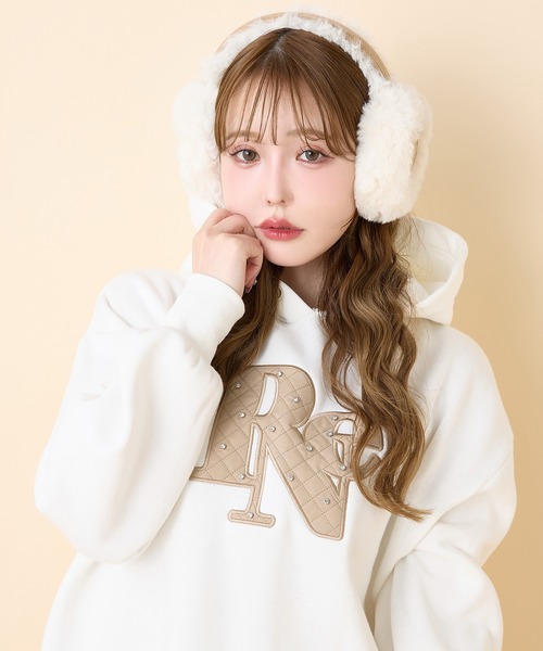 新品未使用♡カットワークパフ袖パーカー セール】PATCHWORK DOUBLE ZIP SHORT PARKER/パッチワークダブルジップ