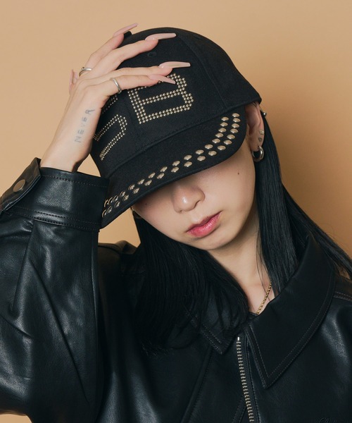 Subciety（サブサエティ）の「Studs logo cap（キャップ・メンズ・オリーブ/ブラック・FREE）」の11枚目の写真