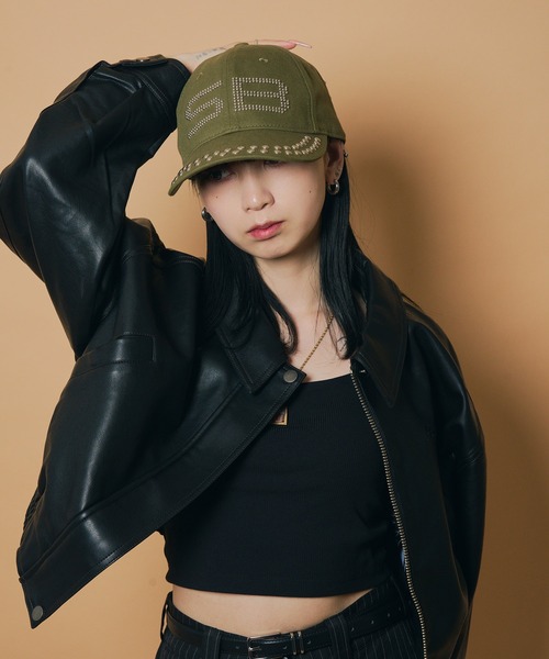 Subciety（サブサエティ）の「Studs logo cap（キャップ・メンズ・オリーブ/ブラック・FREE）」の14枚目の写真