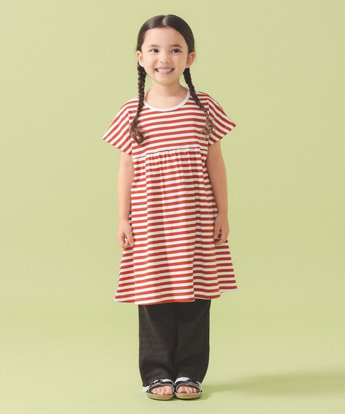 こども ビームス(コドモビームス)の「テレコ ボーダー ワンピース 2026SS(90~140cm)(ワンピース・キッズ・イエロー/サックスブルー/レッド系その他7・140/130/120/110/100/90)」の1枚目の写真