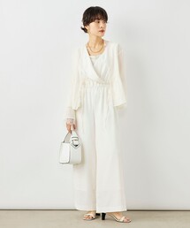 NOLLEY'S（ノーリーズ）の「ウォッシャブルバックサテンサロペット（つなぎ/オールインワン）」