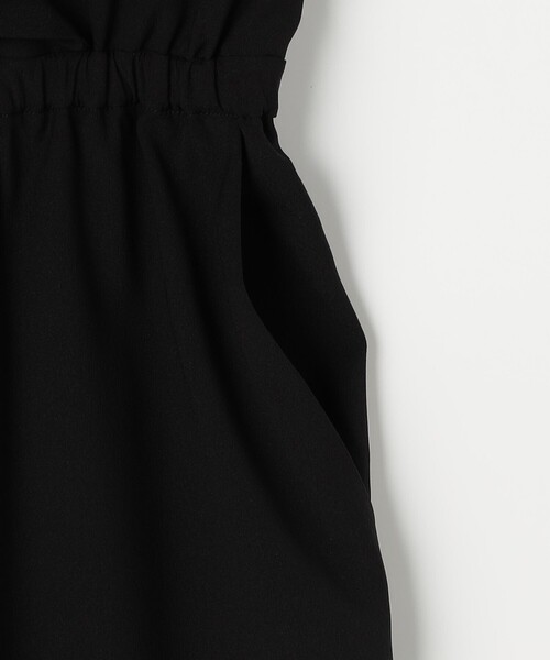 NOLLEY’S Sophi（ノーリーズソフィ）の「ウォッシャブルバックサテンサロペット（つなぎ/オールインワン・レディース・ブラック/オフホワイト・38）」の4枚目の写真