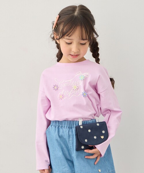 ANY（エニィ）の「総柄刺繍移動ポケット（ショルダーバッグ・キッズ・ネイビー系/ライラック系・F）」の4枚目の写真