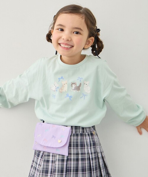 ANY（エニィ）の「総柄刺繍移動ポケット（ショルダーバッグ・キッズ・ネイビー系/ライラック系・F）」の5枚目の写真