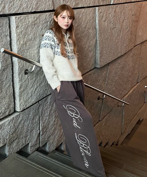 RAY CASSIN（レイカズン）の「ノルディックハーフジップニット（ニット/セーター・レディース・グレー/アイボリー/ブラウン・FREE）」の11枚目の写真