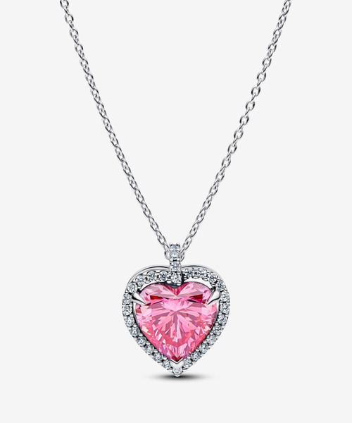 ピンク ハロー ハート コリエ ネックレス（ネックレス）｜Pandora