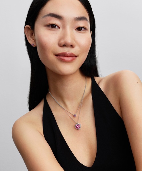 PANDORA（パンドラ）の「ピンク ハロー ハート コリエ ネックレス（ネックレス・レディース・シルバー・45cm）」の7枚目の写真