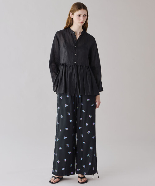 LE GLAZIK（ルグラジック）の「LE GLAZIK | ツイルプリント エラスティックパンツ WOMEN（その他パンツ・レディース・ネイビー/ブラック・36）」の7枚目の写真