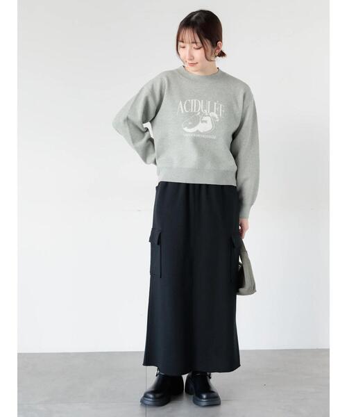 Te chichi TERRASSE(テチチテラス)の「フルーツモチーフロゴニットプルオーバー(ニット/セーター・レディース・ベージュ/オフホワイト/ブラック/グレー・F)」の8枚目の写真