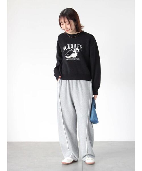 Te chichi TERRASSE(テチチテラス)の「フルーツモチーフロゴニットプルオーバー(ニット/セーター・レディース・ベージュ/オフホワイト/ブラック/グレー・F)」の14枚目の写真